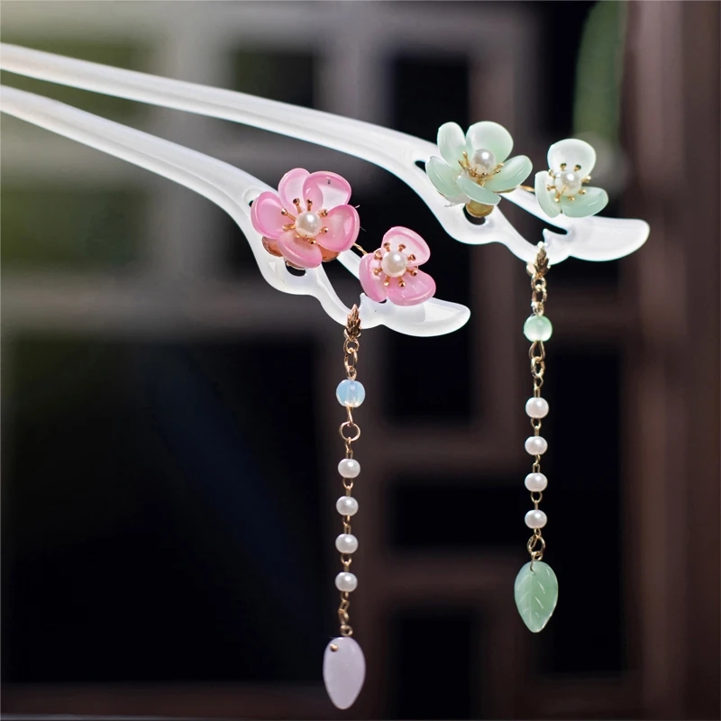 Vintage Hair Sticks de estilo chin￪s Acetato Flower Hairtk