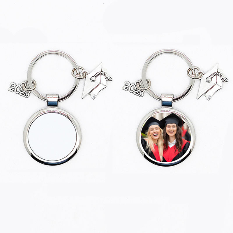 Sublimation Graduation Keychains Party 2023 Grad Cap Metal Keychain DIY Gift