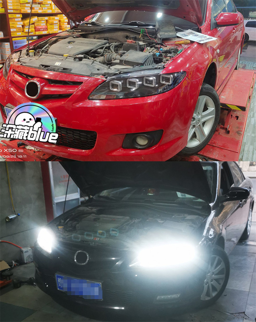 Mazda 6 farlar için araba stil kafa lambası 20 04-20 15 Mazda6 Tüm LED Far LED DRL Dinamik Sinyal Angel Göz Aksesuarları