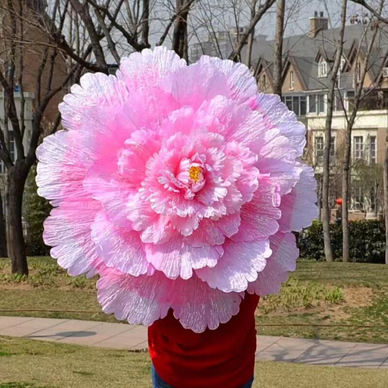 Decorazione del partito Ombrello da ballo 3D Performance di danza Ombrelli di fiori di peonia Ombrello di stoffa multistrato cinese Puntelli di scena C7