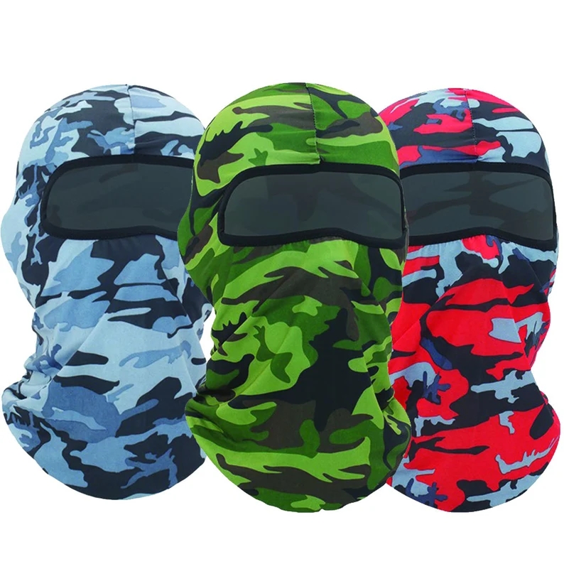 DHL Sky Mask Sciarpe magiche Solid Camo Protezione solare Moto Uomo 2 fori Poliestere Full Face Ninja Cap Maschera da sci Passamontagna sciarpa GG0221