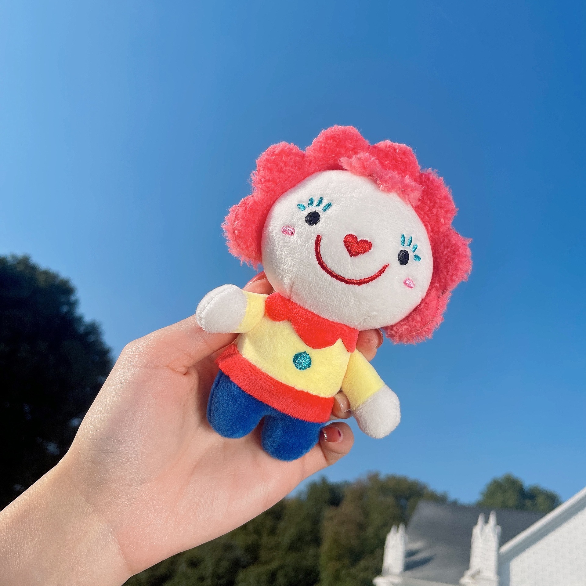 Personnalité Clown créatif dessin animé cirque mignon porte-clés en peluche pendentif sac d'école saisir machine poupée poupée