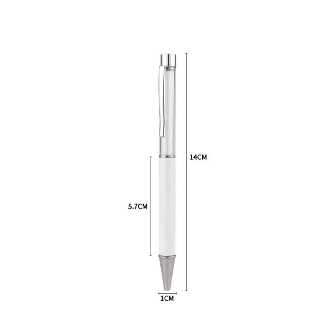 Sublimatie Sneeuwbolpennen met krimpfolie lege buis diy balpennen blanco warmteoverdracht pen metalen balpen stevige kleurenclip voor kantoorschool