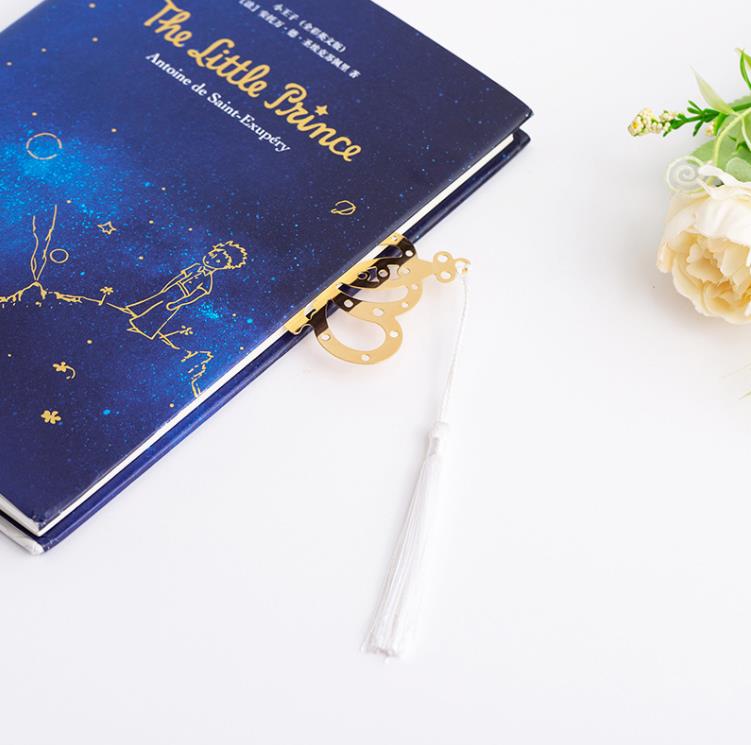 Party Favor Hollow Crown Gold Metal Bookmark White Tassels For Wedding Christmas Baby Shower Birthday Gift Souvenirs SN4088