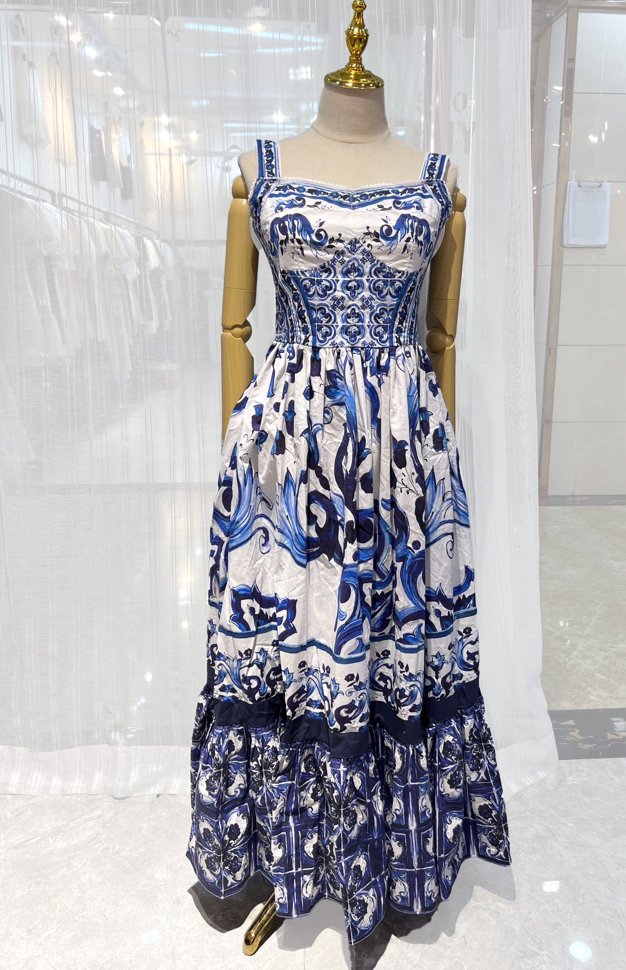 Fancy Dress Damska kwiecista drukowana zebrana talia bez rękawów FitFlare Cami Dress