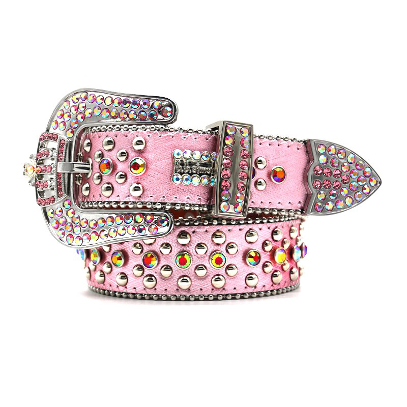 Belt for Women Bb Belt Simon Belts for Men Women Shiny diamond belt Black on Black Blue Crown multicolour with bling rhinestones a331K