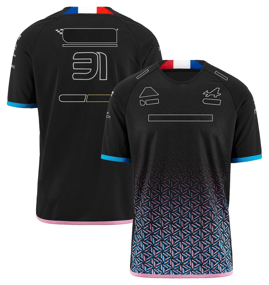 2022夏の新しいフォーミュラ1 TシャツF1チームレーシングドライバーNo. 31およびNo. 10レースTシャツメンズアウトドアスポーツ半袖Tシャツ