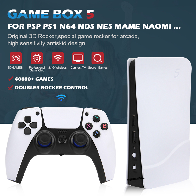 Nyaste P5 Nostalgic Host 3D Retro Video Game Console 2.4G Wireless Controllers HD System 64G/128G 30000/40000 TV -spel