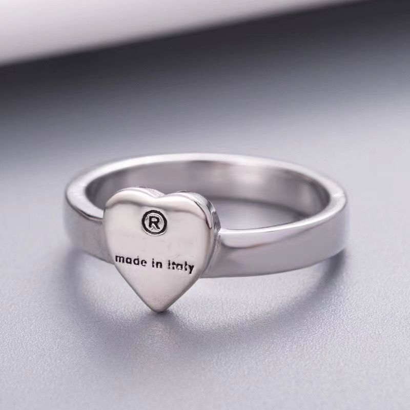 Band Rings 2021 top designer quality luxury simple heart love ring gold silver rose stainless steel couple ring fashion women designer jewelry ladies party gift