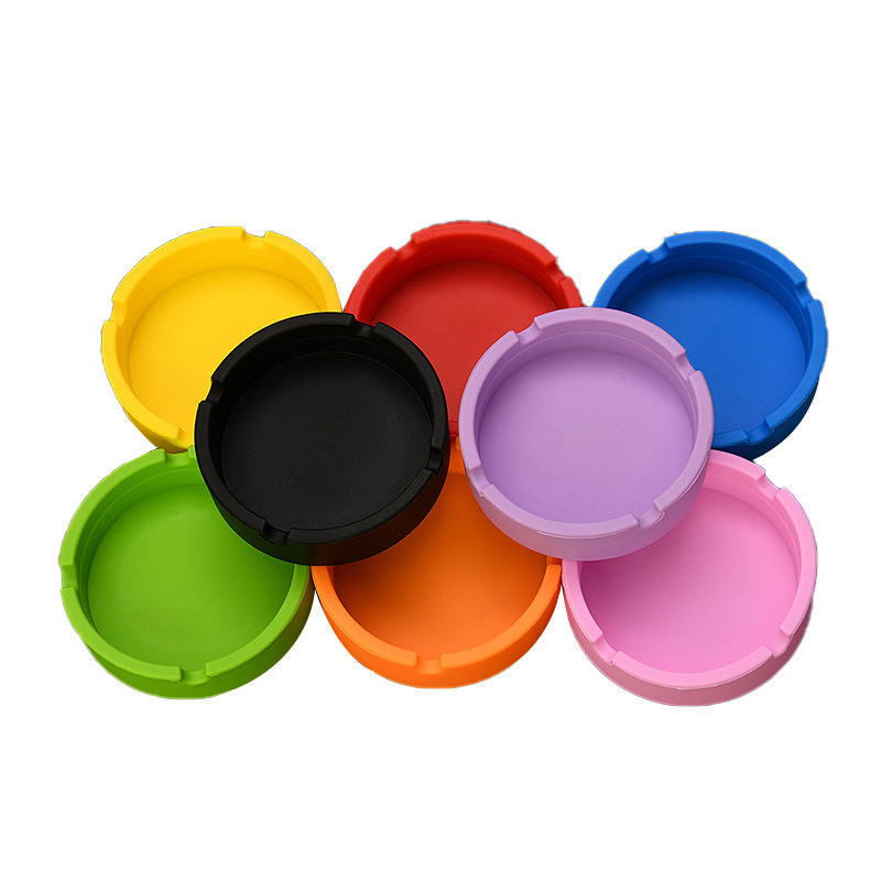 Camouflage Silicone Ashtrays Shatterproof Portable Pocket Round Square High Temperature Resistance Home KTV Restaurant Bar Office Cigarette Cigar Smoking