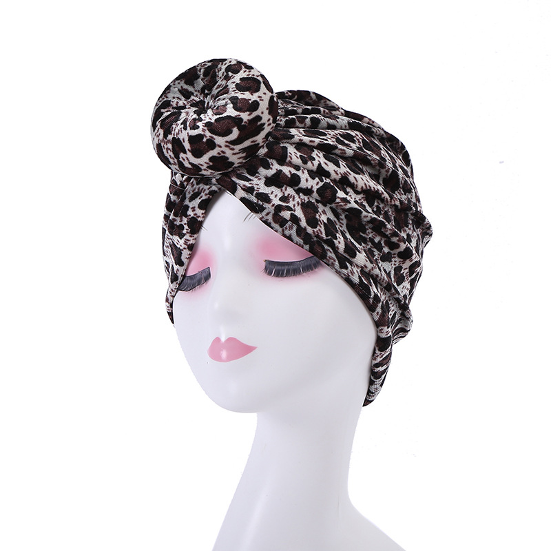 Haarschmuck Mode Elegant Leopard Schal Hut Winter Flanell Donut New Warm Mond Turban Motorhaube Muslimische Frauen Hijab Caps