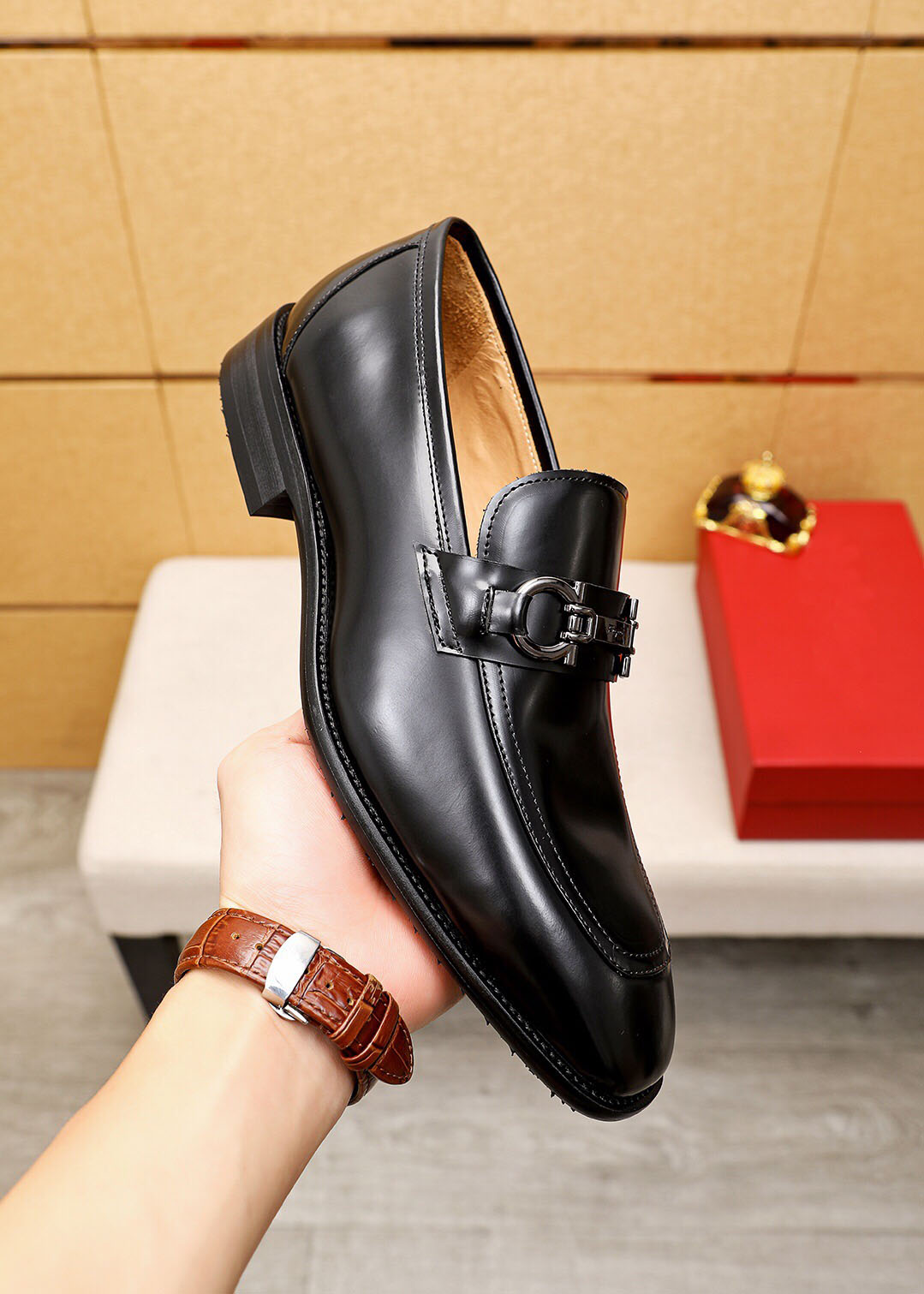 New 2023 Men's Fashion genuine leather Party Wedding dress shoes Brand Designer Business men oxfords formal flats Size 38-45