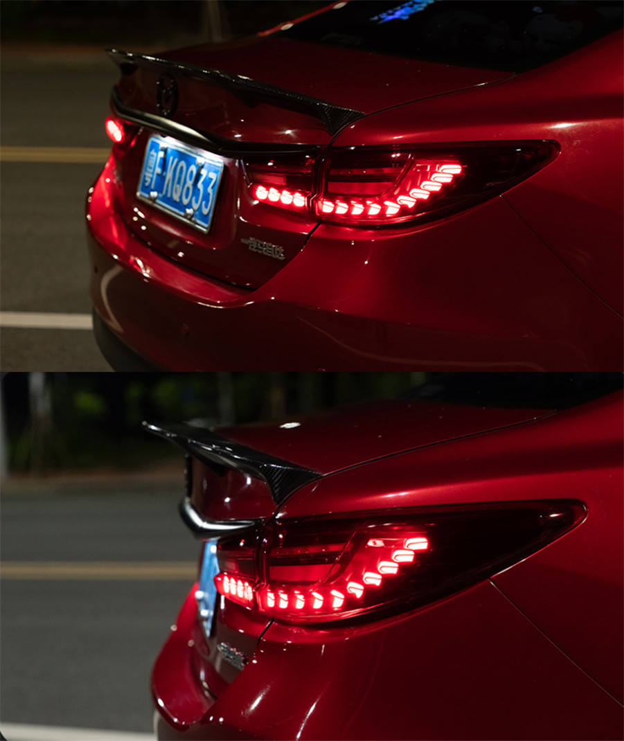 4 pièces feux arrière de voiture pour Mazda 6 Mazda6 Atenza 20 13-20 19 feux arrière mise à niveau LED clignotant feu arrière frein de recul