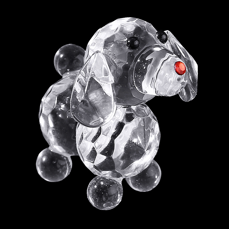 Oggetti decorativi Figurine Crystal Dog Figurine Miniature Glass Animal Craft Home Table Ornament Gift 230221