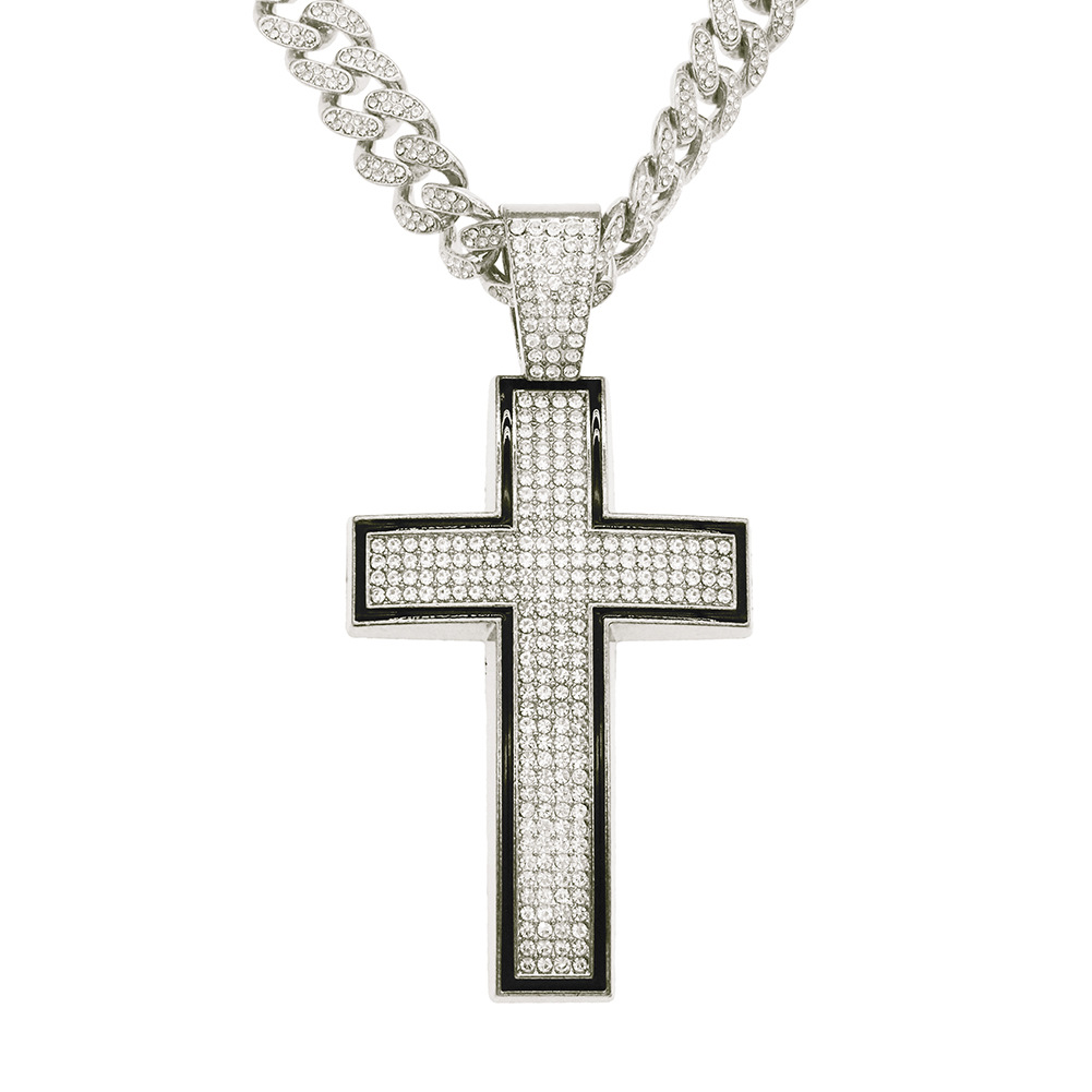 Hip Hop Classic Gold Cross Pendant Gold Full Zircon Miami Collana Gioielli religiosi