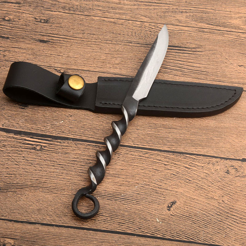 Dinner Knife -schroef Geïntegreerde stalen keukenmessen Tuin Fruit Survival Gear Outdoor Rescue Utility EDC Tool