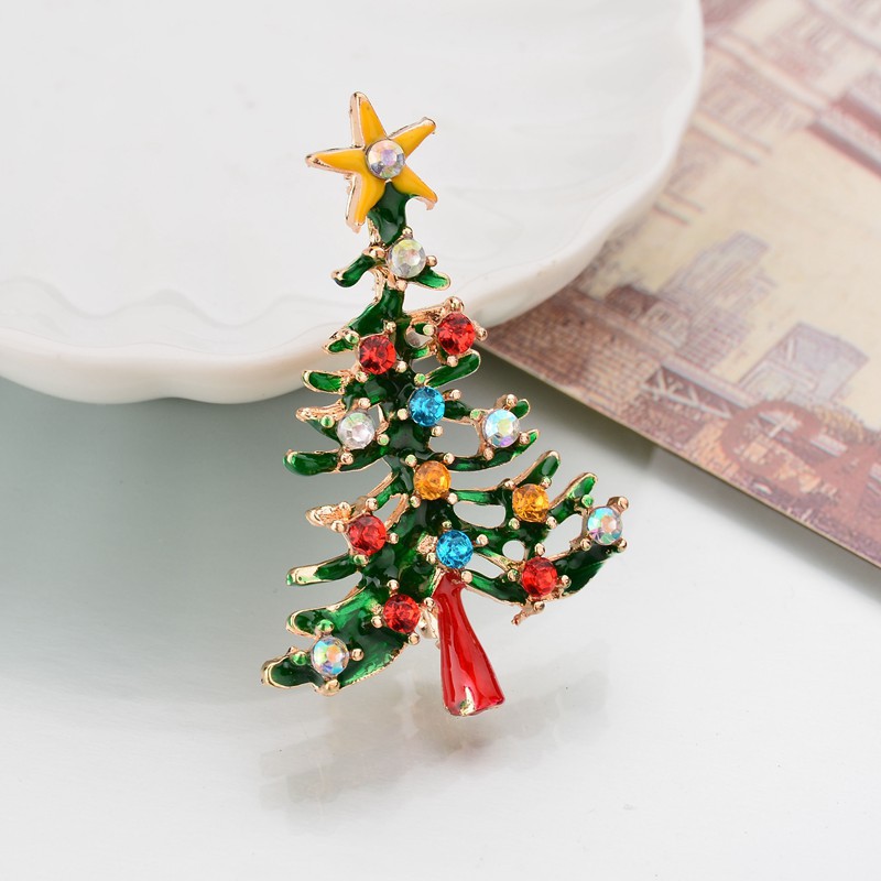 Creative Christmas Wreath Brooch Corsages Jewelry Santa Claus Christmas Tree Brooches Pins In Bulk