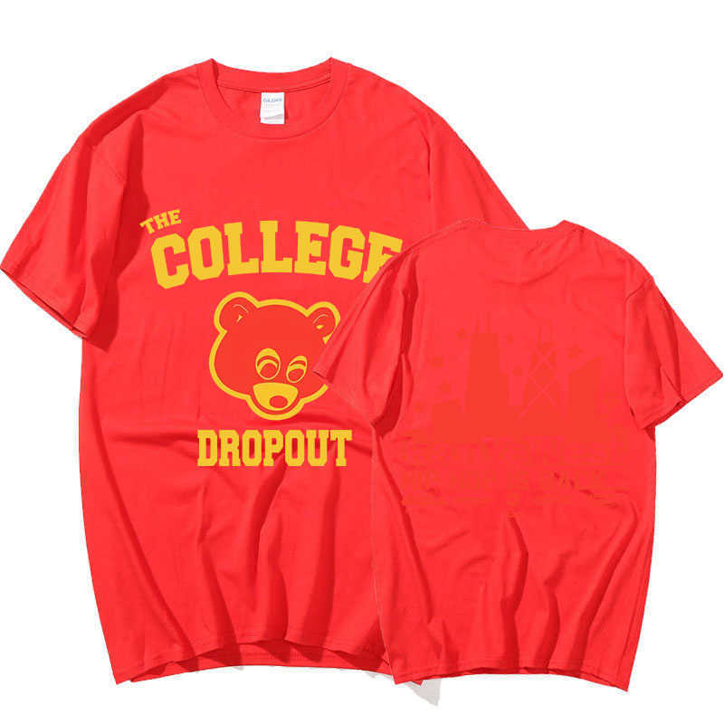 Herren T-Shirts College Dropout T-Shirt Männer Musik Album Print Kurzarm T-Shirts Lässige männliche T-Shirts Tops Hip Hop Streetwear T-Shirt L230222