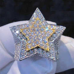 Designer smycken anpassad moissanite punk hiphop ny is ut smycken ring certifierad VVS 925 Silver Gold266J