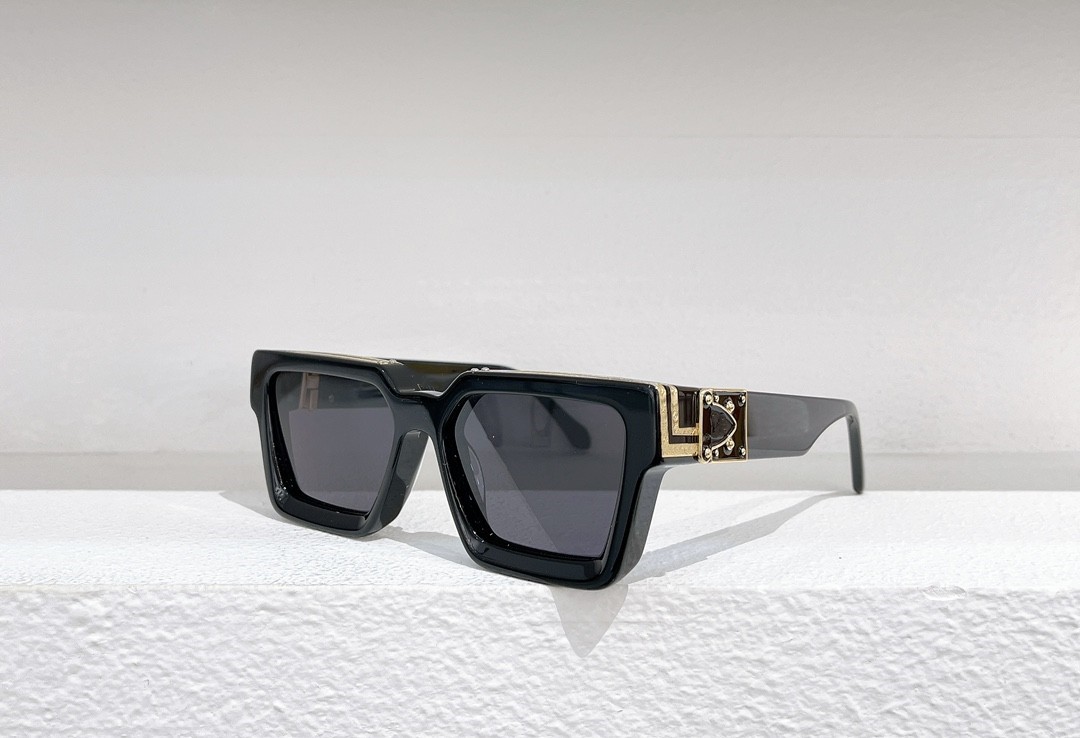 Óculos de sol masculinos de luxo 1 1 milionário z1910e óculos de sol de acetato para homens e mulheres quadrado quadro completo vintage unissex brilhante gold207r