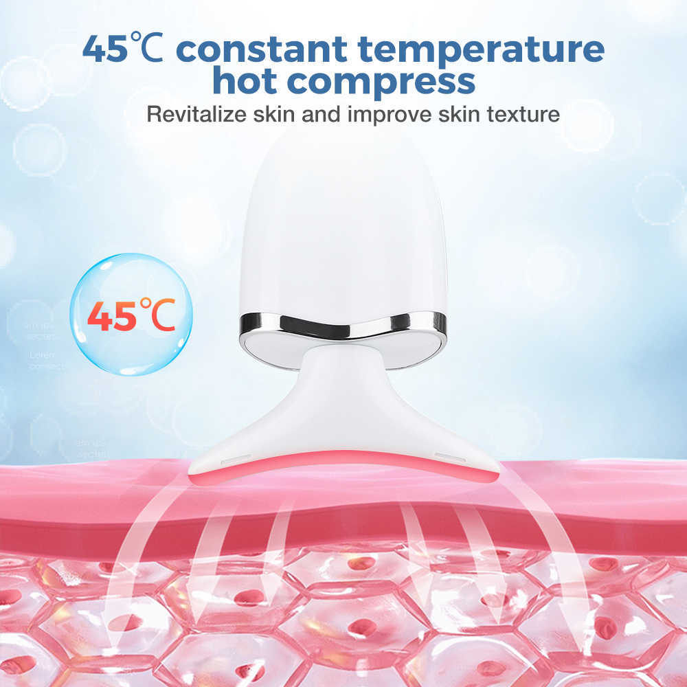 Masseur de cou Visage Beauté Appareil 3 Couleurs LED Photon Therapy Peau Serrer Réduire Double Menton Anti Rides Supprimer Outils De Soins De La Peau 230222