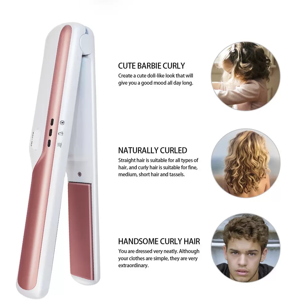 New wireless mini hair straightener mini charging hair straightener without hurting hair USB ceramic curler splint