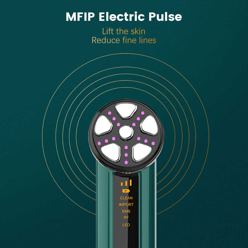 5 in 1 RF EMS Massager for Microcurrent Face Lift Machine Devices LED FACE光療法無線周波数皮膚230222