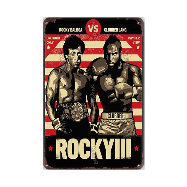 Classic Movie art painting Shabby Chic Gym Fitness Room Decorative Metal Plate Tin Sign Retro Art Poster Man Cave Home Wall Decoration Plaques Size 30X20cm w02