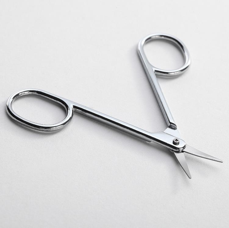 Handverktyg Makeup Eyebrow Scissors Eyebrow Trimmer Eye Brow Eyelashes Noses Hair Scissors rostfritt st￥l Manikyr Cutter Nail SN704