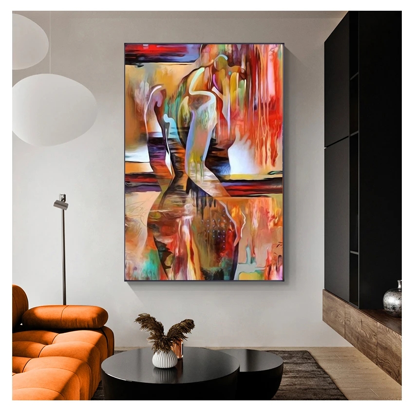 Modern Sex Lady Picture Wall Art Poster Girl Bedroom Abstract Minimalist Art Oil Painting Home Decor Nordic Canvas Painting Woo