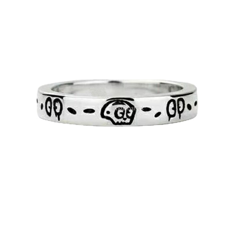 Bague de créateur de crâne pour hommes et femmes, tête de styliste en argent plaqué platine, bijoux de luxe classiques à la mode, Rings218Z