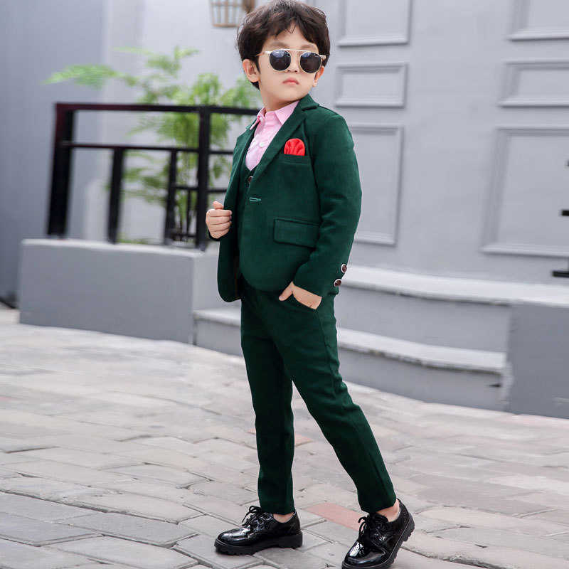 Conjuntos de roupas Spring Flower Boys Ternos formais Conjunto de roupas Crianças Casas Casas Pontas de colete Casamento Tuxedo Suit de crianças infantil aniversário vêm w0222