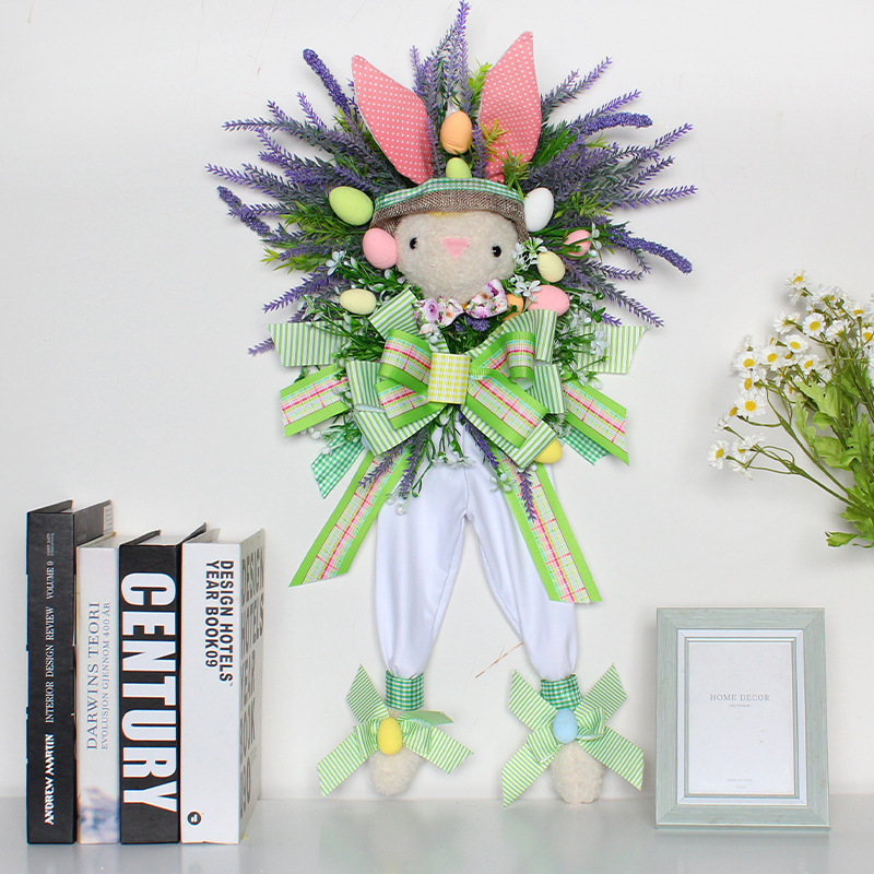 impreza wielkanocna dekoracyjny girland wisiorek wielkanocny kreskówkowy motyw symulacja rośliny wiszące dekoracje