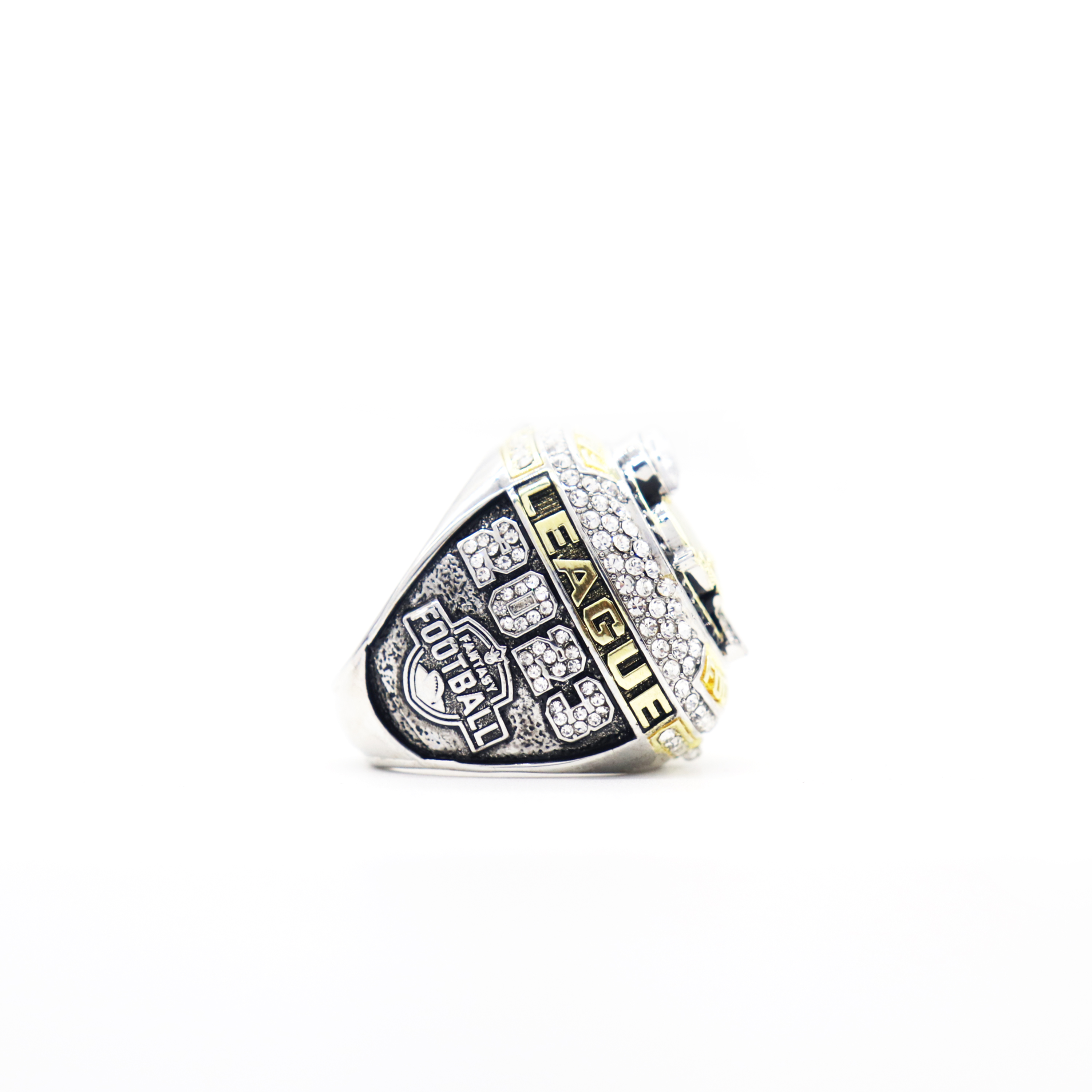 Hot Sales 2023 Gold e Sliver Fantasy Football Championship Rings Tamanho total 8-14