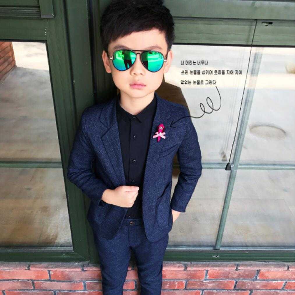 Clothing Sets 2023 Formal Wedding Boy Come Blazer Pants Children Dress Suit Plaid Kids School Uniform Teenagers Party Clothes Wear W0222