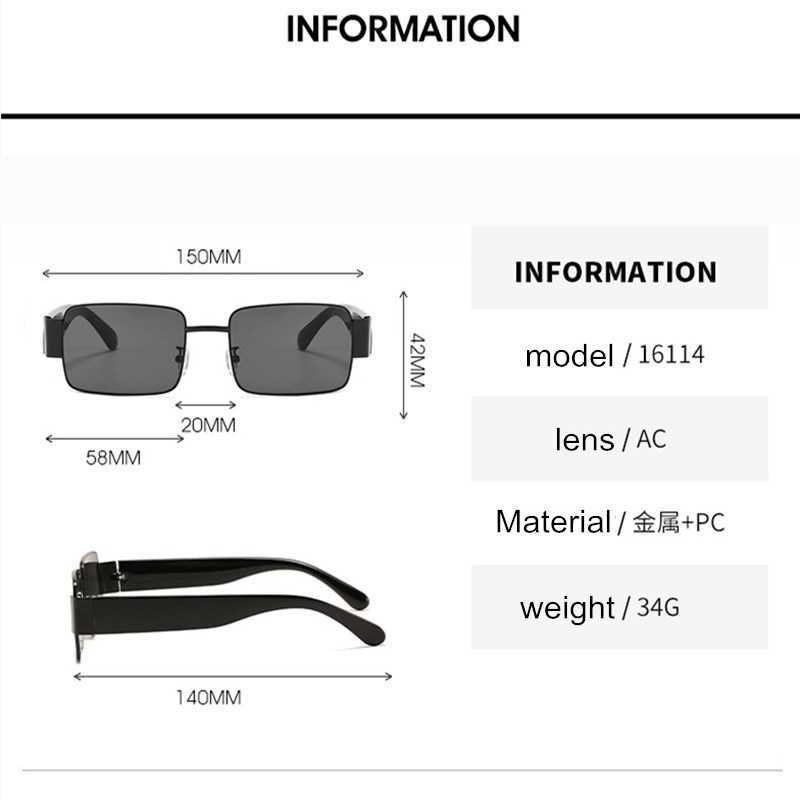 Sunglasses 2021 Vintage Square Metal Men Sunglasses Anti-Reflective Mirror Women Over Sized Brands Design Glasses New Sun Glasses Uv400 G221215