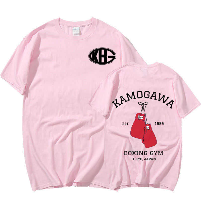 T-shirts pour hommes Anime Hajime No Ippo T-shirt Manga Kamogawa Boxing Gym T-shirts imprimés KGB T-shirt en pur coton pour hommes surdimensionné Harajuku Streetwear L230222