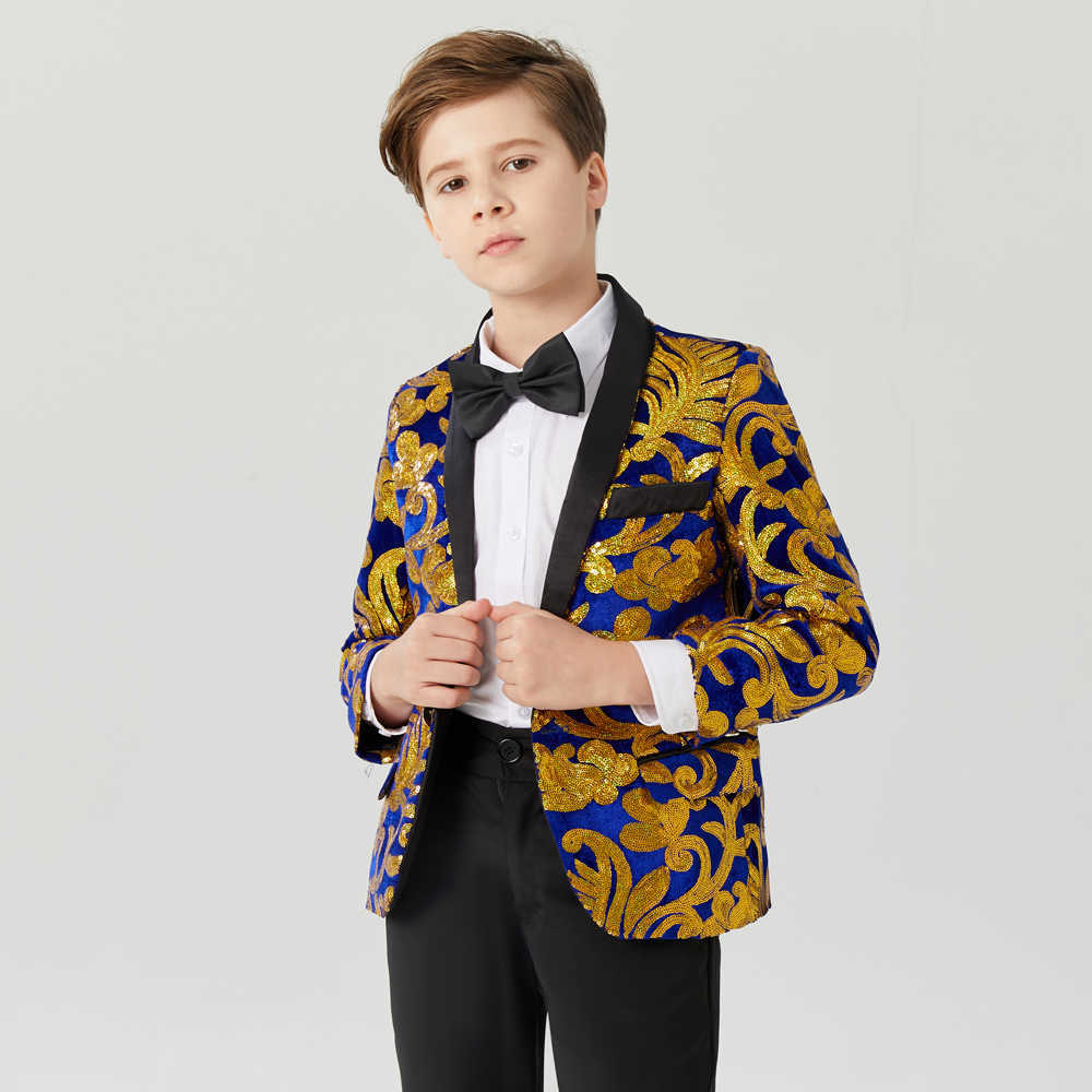 Ensembles de vêtements Costume à paillettes pour enfants, chanteurs de jazz pour enfants, robes d'hébergement, étagères à paillettes pour enfants, batterie, veste