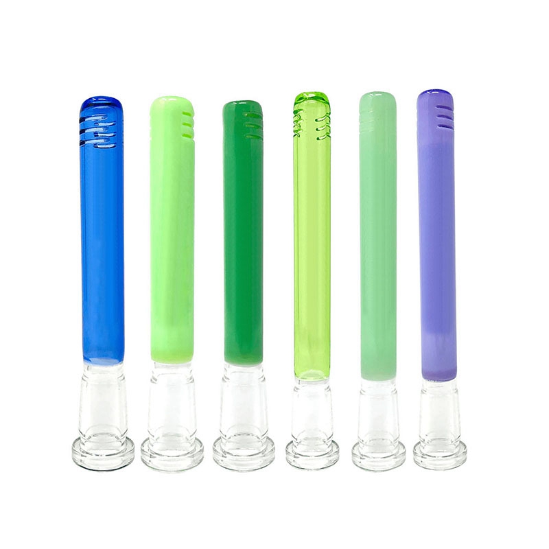 Senaste coola f￤rgglada Pyrex Glass Handgjorda r￶kning Bong Down Stam Portable 14mm Female 18mm Man Filter Bowl Container Waterpipe Hookah Holder Downstem DHL