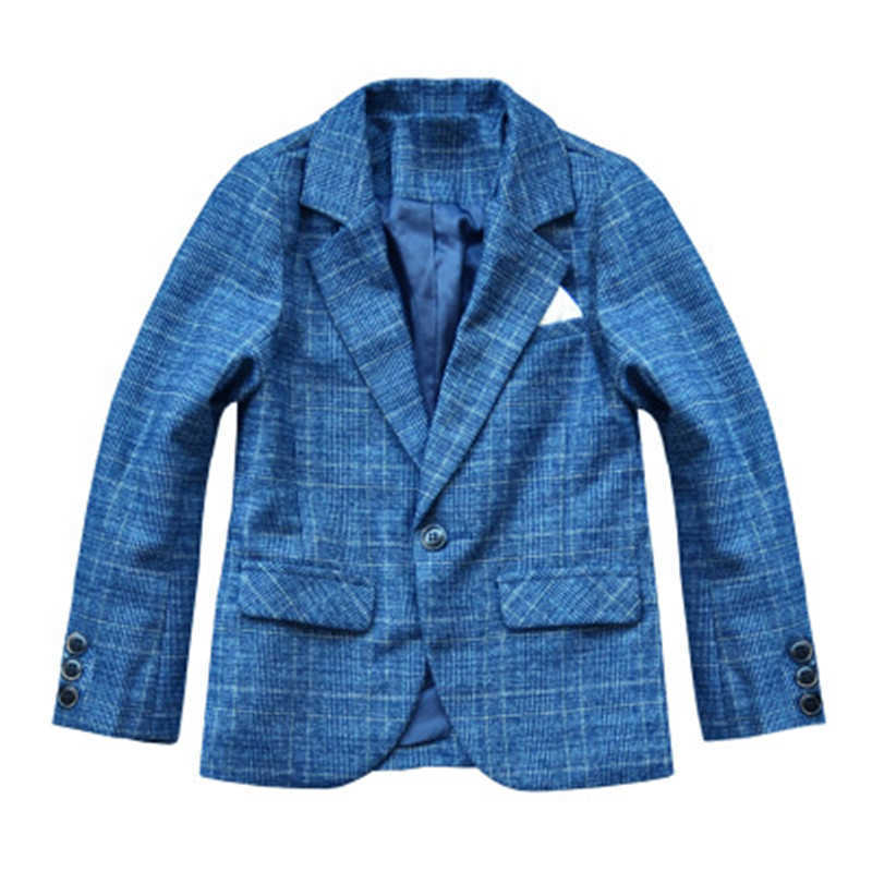 Kläderuppsättningar Fashion Boy Blazer Coat Gentleman Style Plaid Blazer Jacket för 3-8 år pojkar barn barn kausal kostym tops kläder w0222