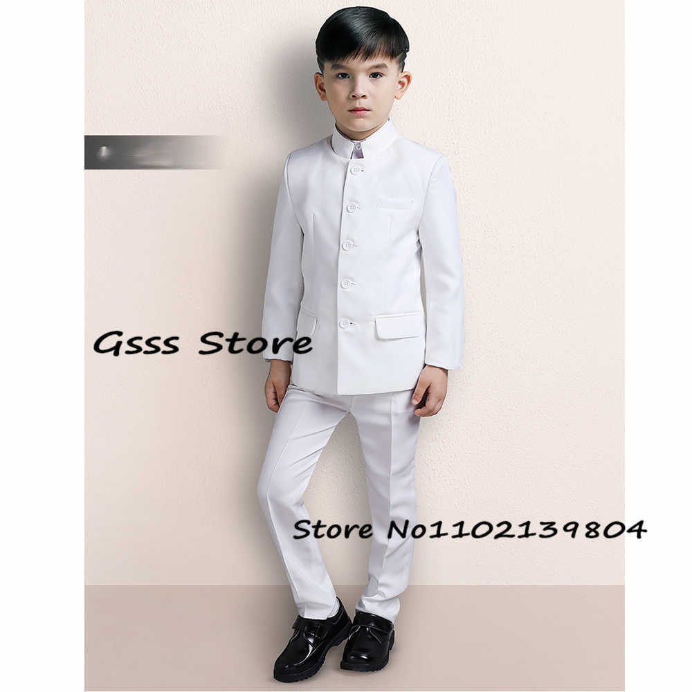 Clothing Sets Kids Suit Boys For Wedding Suit Style Children Formal Mandarin Collar High Quality Fashion W0222