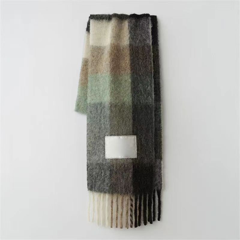 Scarves Women Sacrf Cashmere Winter Scarf Scarves Blanket Type Colour Chequered Tassel with logo189S