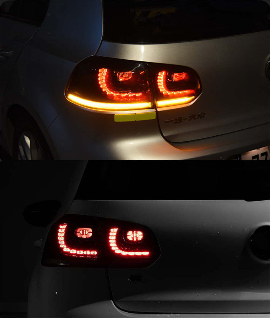 Cars Tail Lights For VW Golf 6 Golf6 MK6 R20 2009-2012 Taillights LED DRL Running Lights Fog Lights Dynamic Signal Light