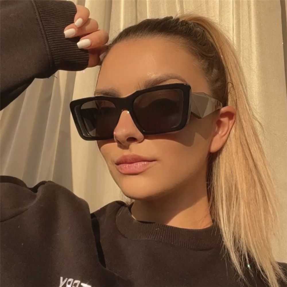 Sunglasses Fashion Square Sunglasses Woman Vintage Cat Eye Design Sun Glasses Female Male Personality Cool Retro Black Cateye Oculos G221215