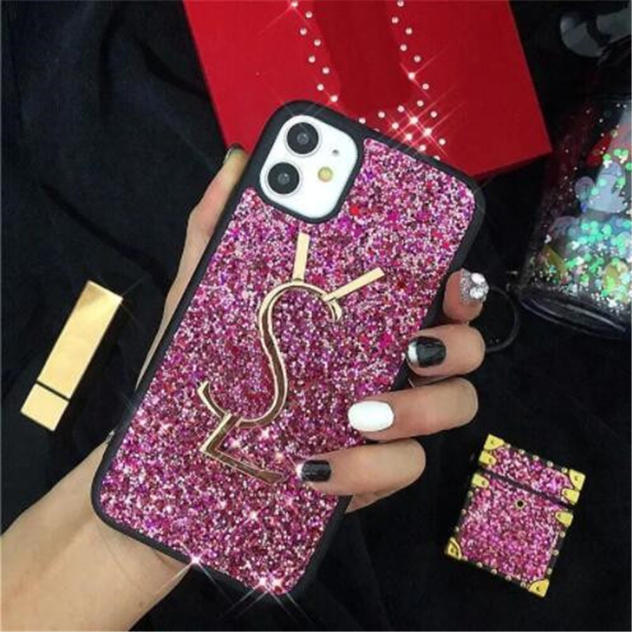 Modeontwerper telefoonhoesjes voor iPhone 15 14 15Pro 14Pro 14Plus 13 Pro Max 12 11 13Pro XR met luxe lederen glanzende strass mobiele telefoon shell case