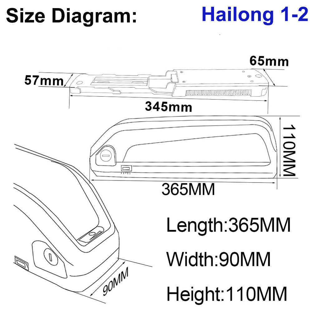 Hailong 36V 10AH 13AH 48VOLT 1​​6AHバッテリーパック250W 500W 1000W 1500W電動自転車自転車のパワー