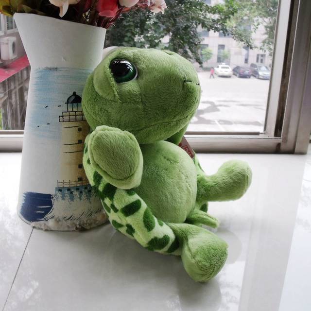 Super carino occhi grandi tartaruga verde farcito animali marini peluche 20/30/40/60/80 cm bambola tartaruga di grandi dimensioni