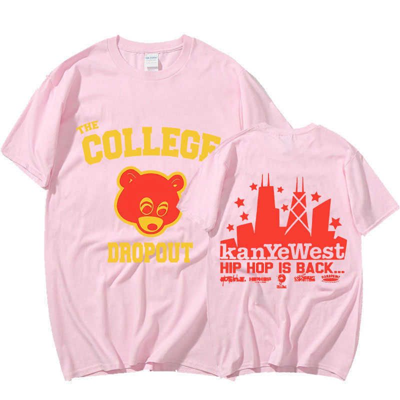 Erkekler Tişörtler Kolej Dropout T Shirt Erkek Müzik Albümü Baskı Kısa Kollu T-Shirt Sıradan Erkek Tees Üstler Hip Hop Sokak Giyim T-Shirt L230222