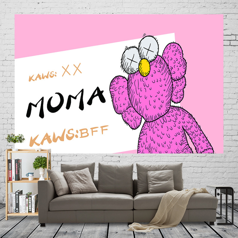 Tapestry ins tide brand kaws Sesame Street digital print bedroom wall decoration tapestry girl heart photo background cloth