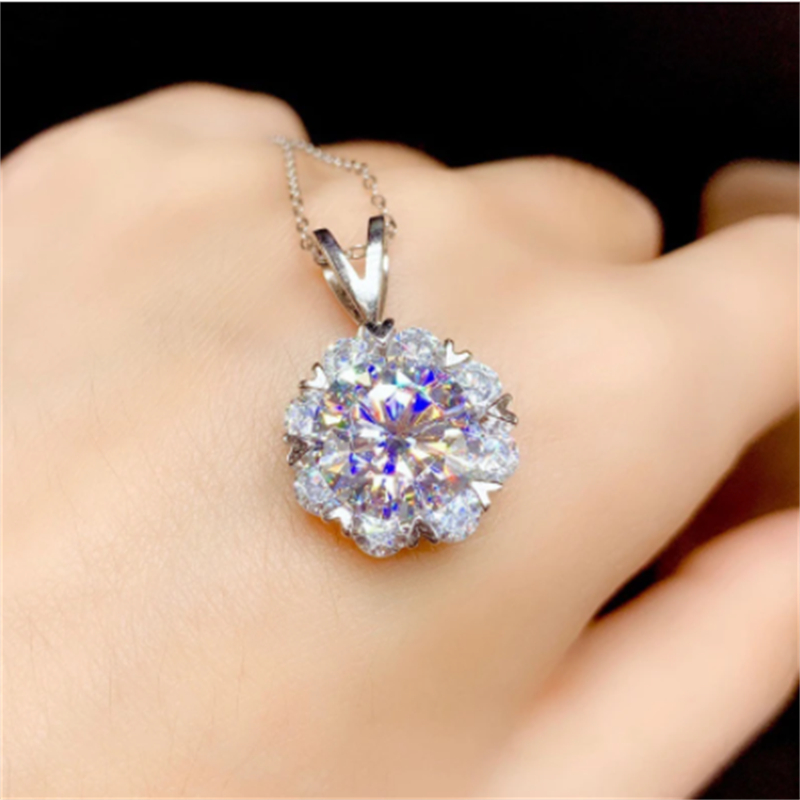 Unique Lab Diamond Zircon Pendant 925 Sterling silver Wedding Pendants Chocker Necklace For Women Charm Party Jewelry Gift